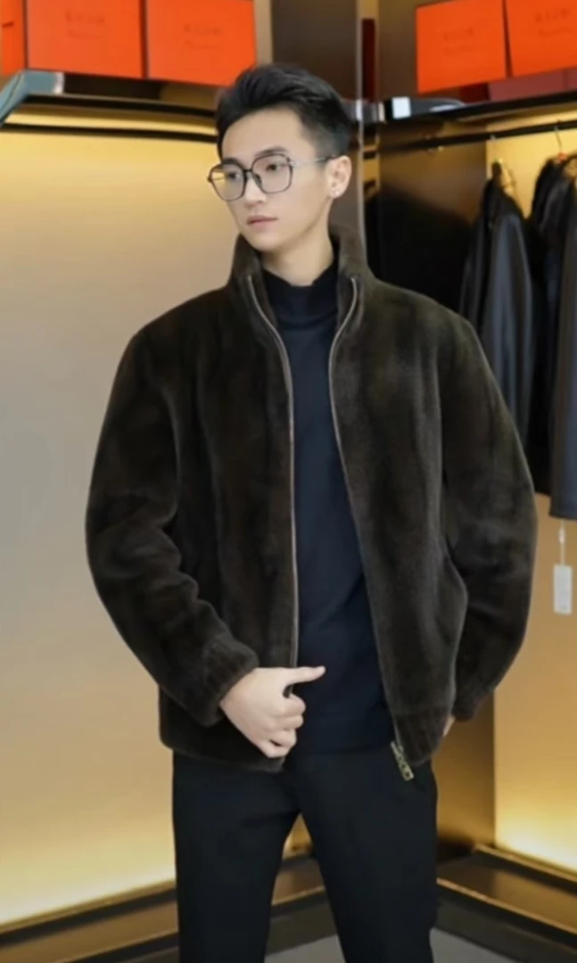 【官方严选】海宁2024秋冬立翻领双面男士貂绒外套
