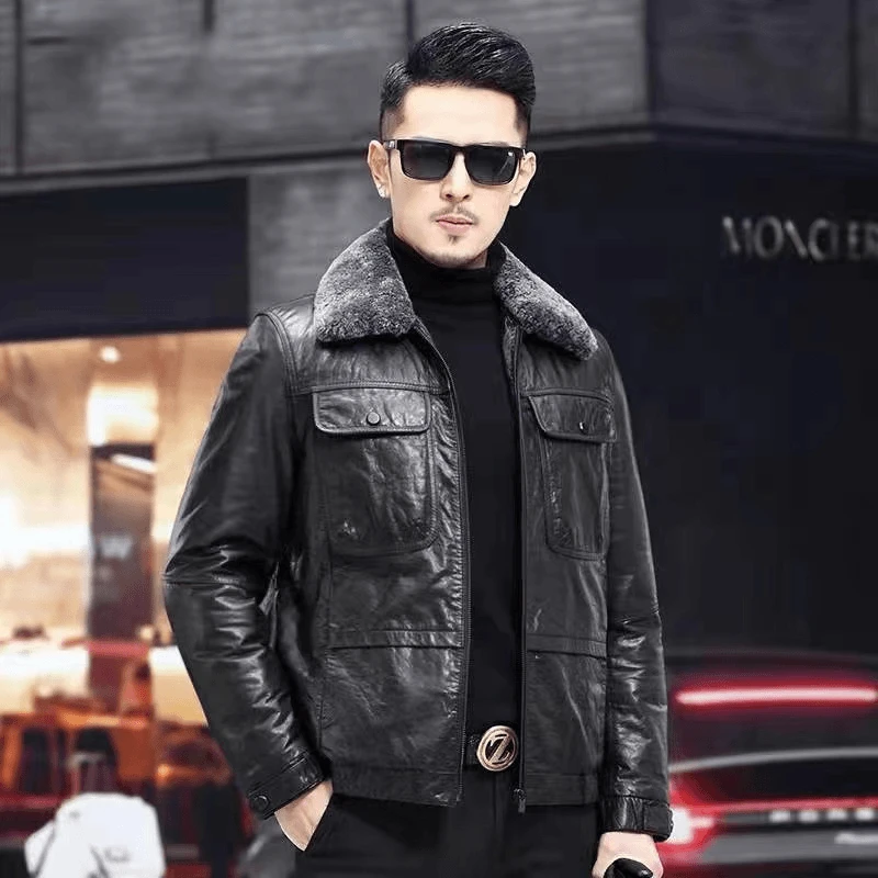 【官方严选商务海宁厂家】2022海宁秋冬新款头层牛皮皮衣