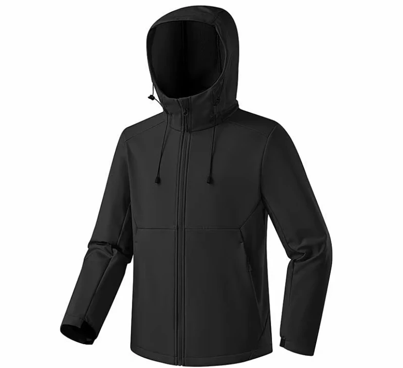 秋冬情侣软壳衣男士户外连帽 软壳衣外套加厚保暖防水冲锋衣 夹克