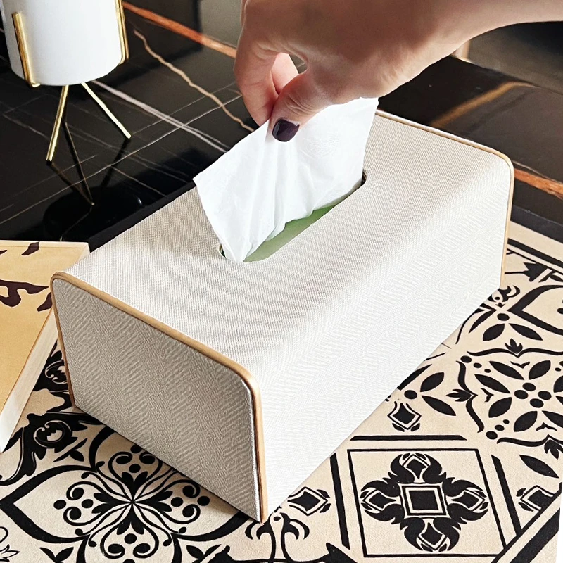 现代简约皮革抽纸盒家用客厅卧室酒店样板间创意轻奢风纸巾盒定制