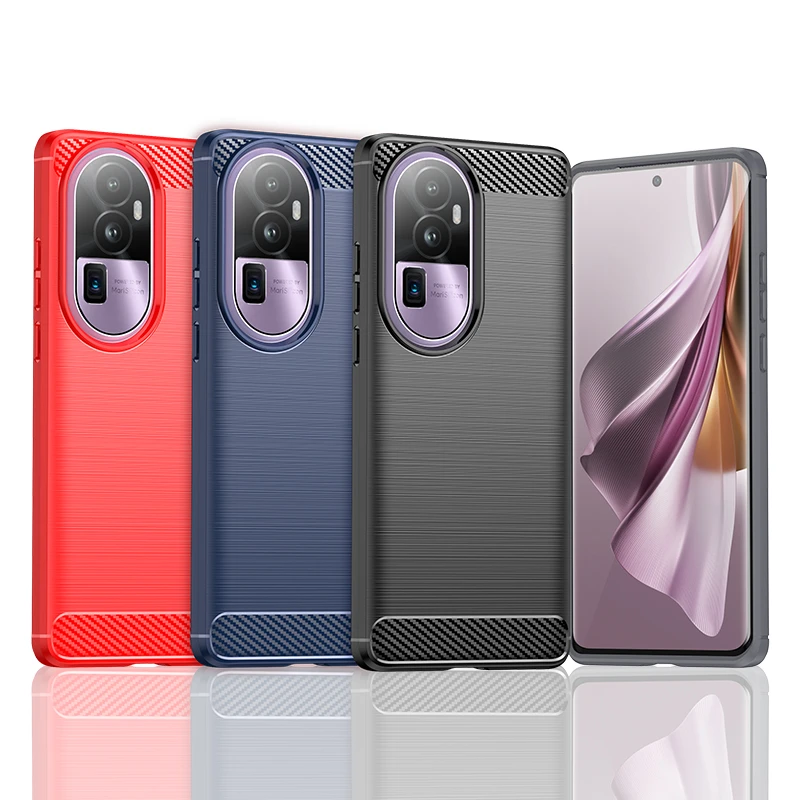 适用opporeno10pro+碳纤纹拉丝手机壳oppo高端防摔磨砂超薄保护套