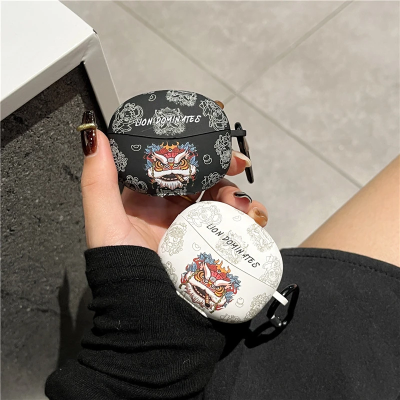 国潮舞狮适用漫步者x1蓝牙耳机套xs1保护壳Atombuds原子豆外壳声