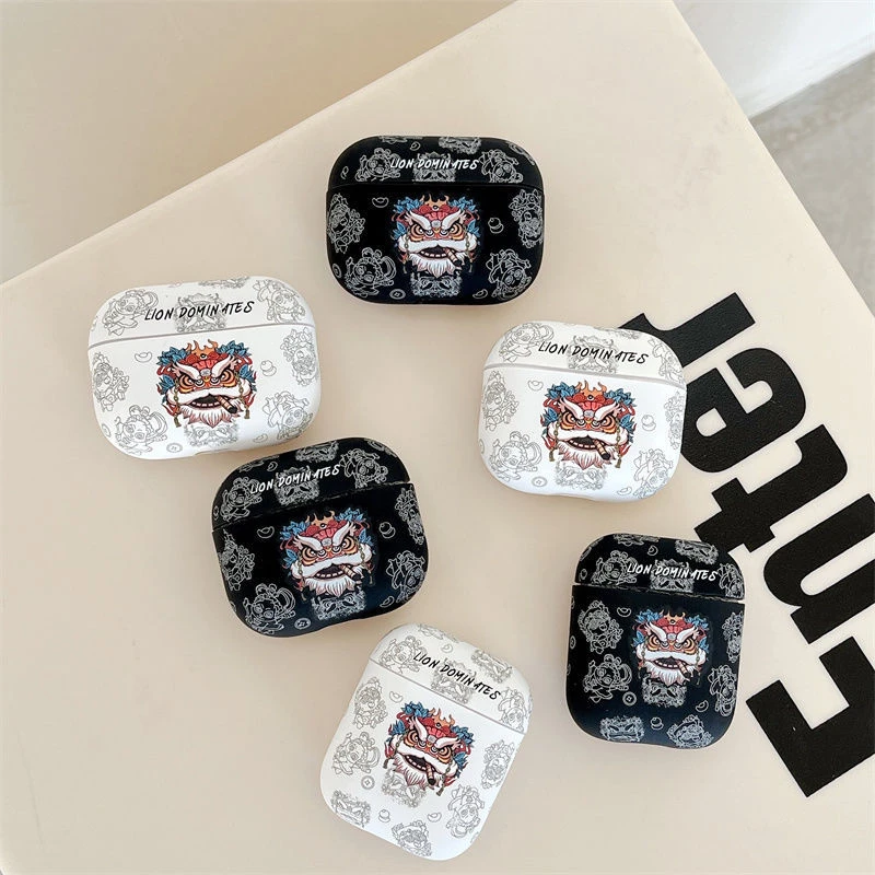 涂鸦舞狮王适用airpods Pro2/1/2代/pro/3代无线蓝牙耳机保护套超