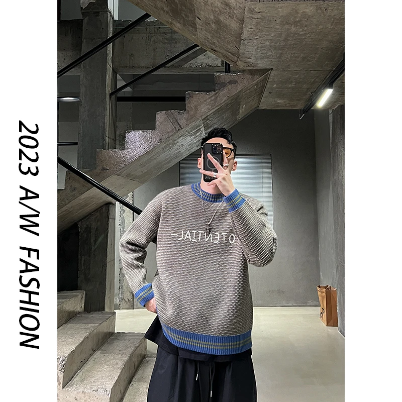 【叶继枫】意式浪漫 定制彩色纱线 软糯亲肤 宽松加厚复古条纹毛衣