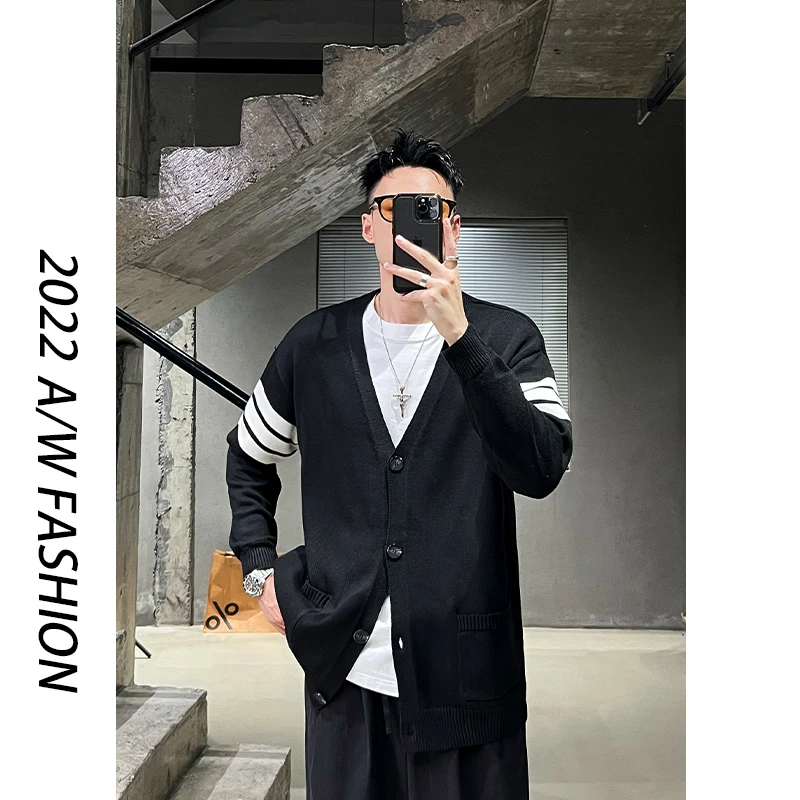 【叶继枫男装穿搭】质感三条杠毛衣开衫外套