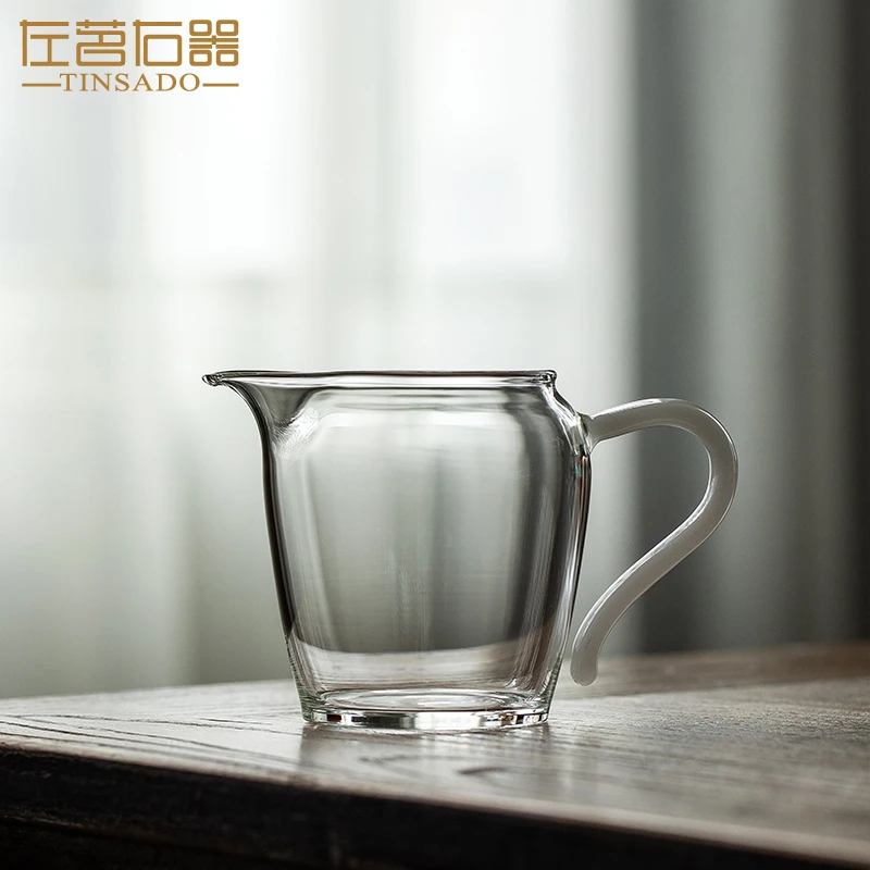 左茗右器耐热玻璃公道杯带茶漏一体高档日式分茶器单个带过滤公杯