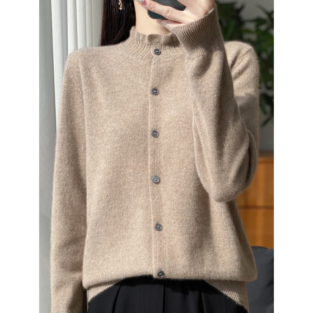 ZHANGLIXI 秋冬气质百搭女士时尚开衫羊绒衫 QHZM-128