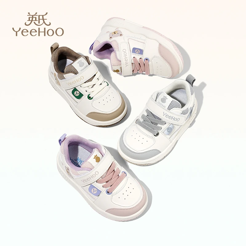 英氏童鞋儿童休闲鞋2024春秋新款透气卡通男童鞋防滑魔术贴宝宝鞋