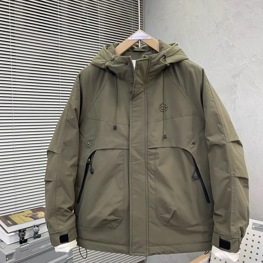 男棉服男士时尚休闲百搭连帽宽松潮流夹棉外套