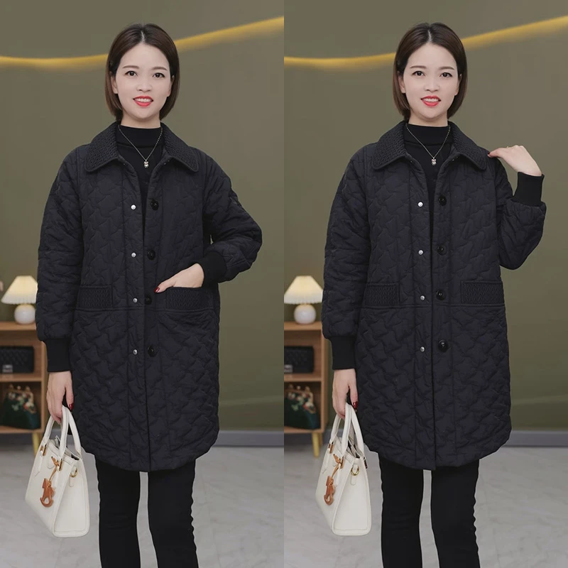 LW02新款轻奢中长女装轻薄羽绒服减龄显瘦中年大码外套妈妈装