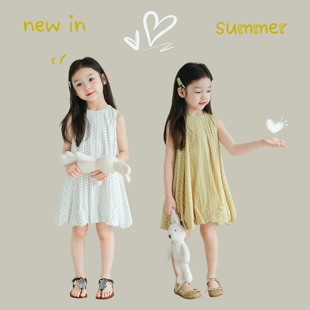 utouto大耳象女童宽肩波点无袖连衣裙2024夏季新款女孩2403028