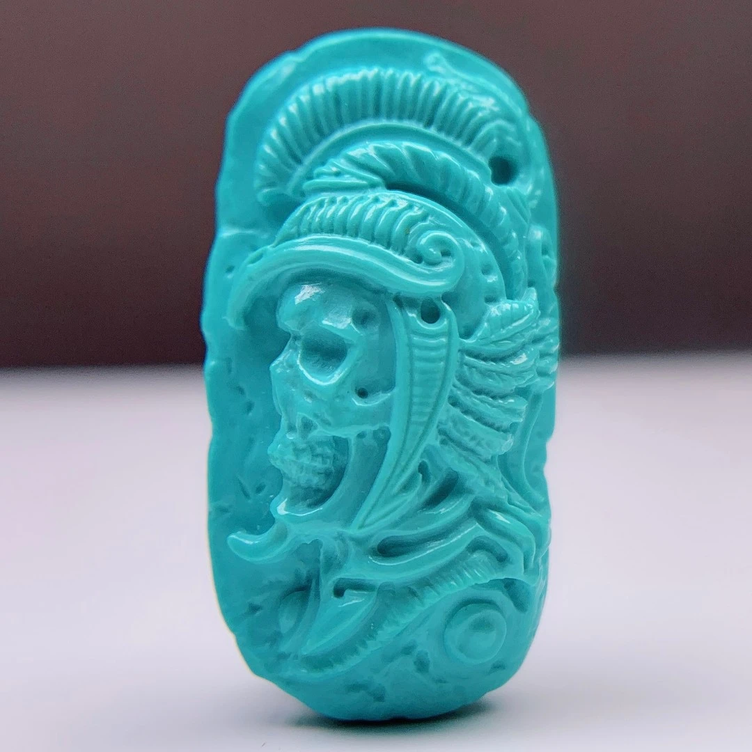 十堰原矿绿松石恶灵骑士老型圆珠桶珠星月三通平安扣手串108配饰