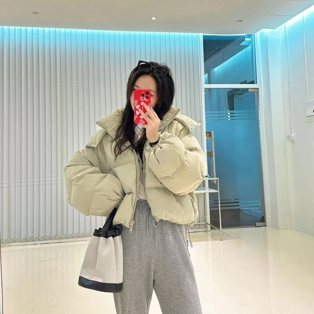 33011羽绒服短款时尚百搭休闲潮流加厚抽绳保暖冬韩版网红ins风