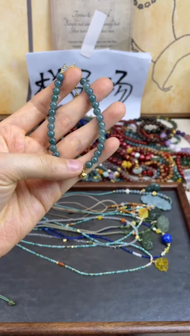 【闪购商品】翡翠手饰银S925镶嵌222安笙
