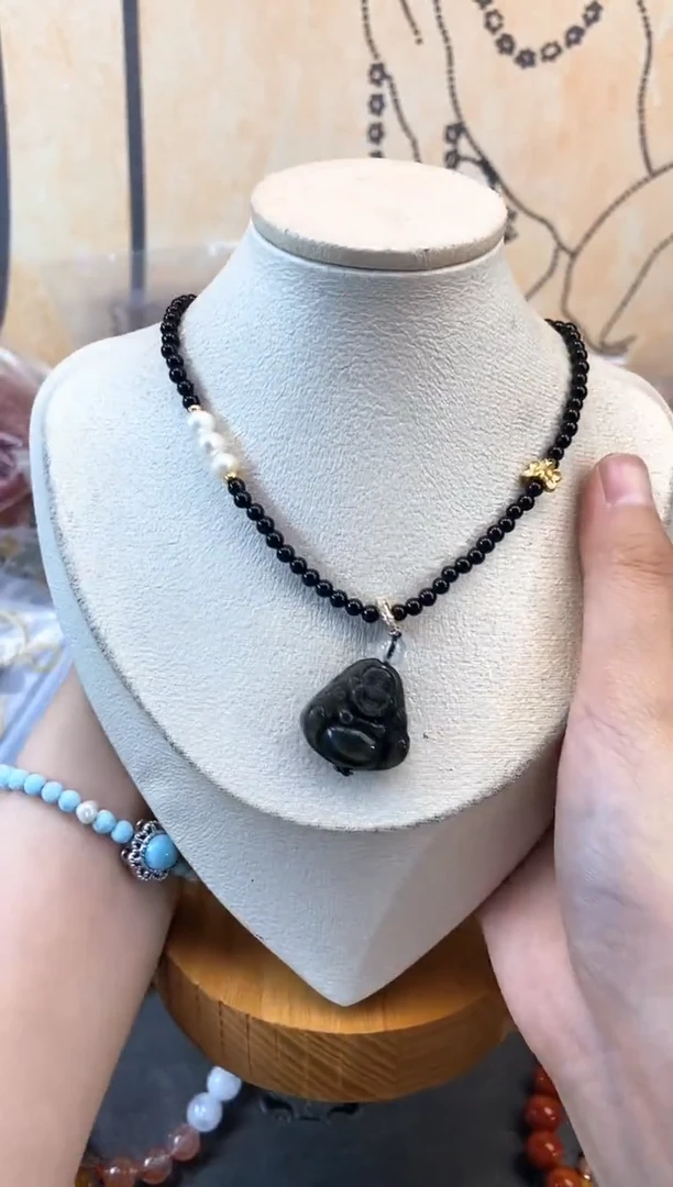 【闪购商品】黑曜岩项链未镶嵌281