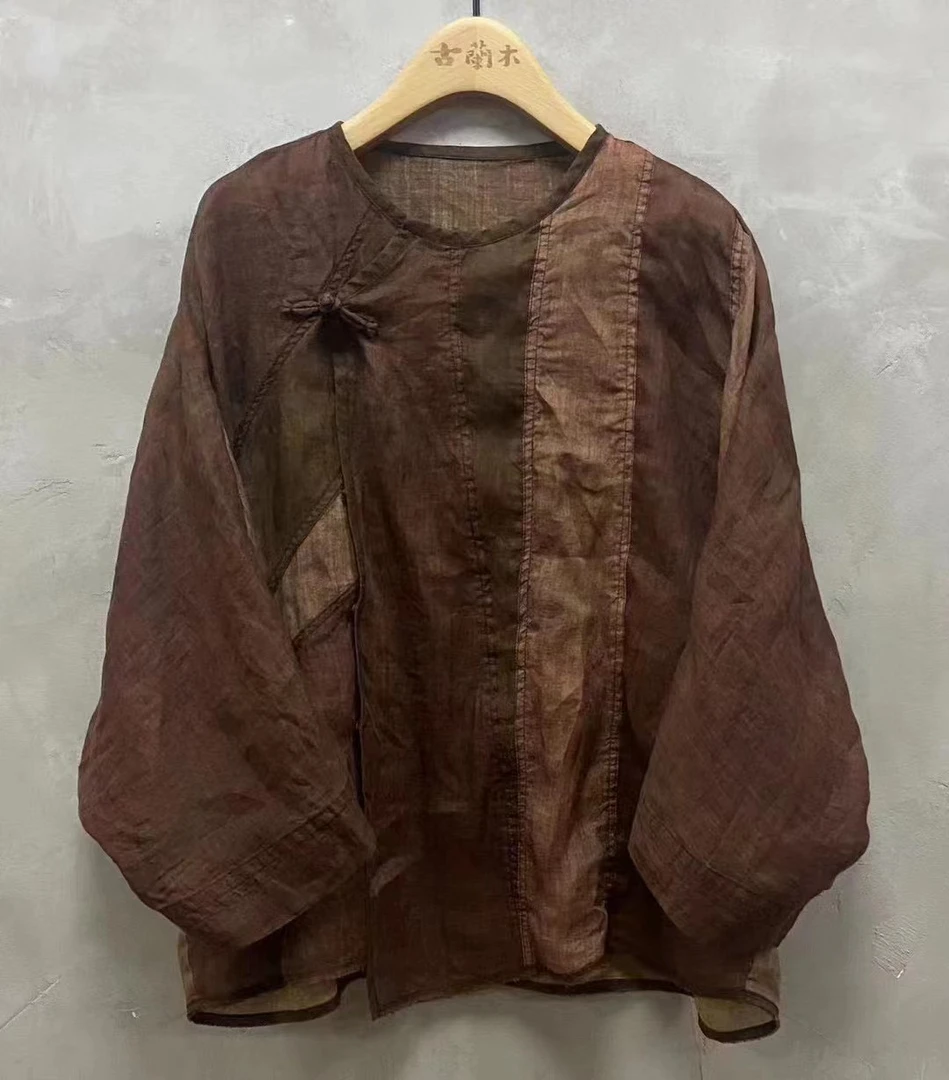 甄选棉麻原创古兰木苎麻上衣