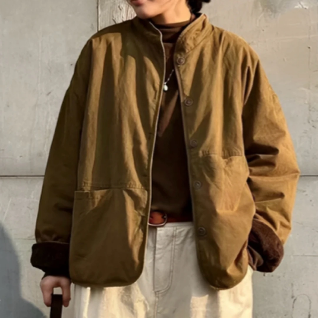 冬季新款双面穿棉服加绒加厚保暖休闲百搭外套