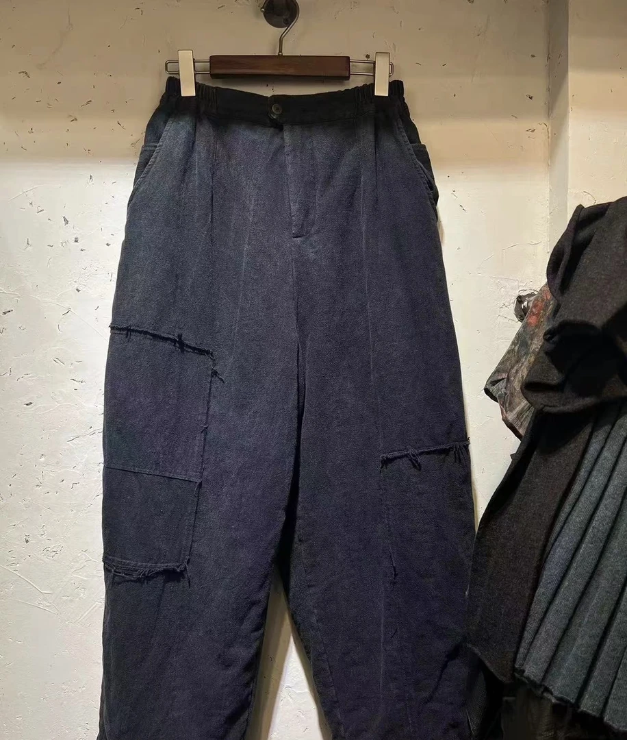 甄选棉麻原创亚麻宽松棉裤