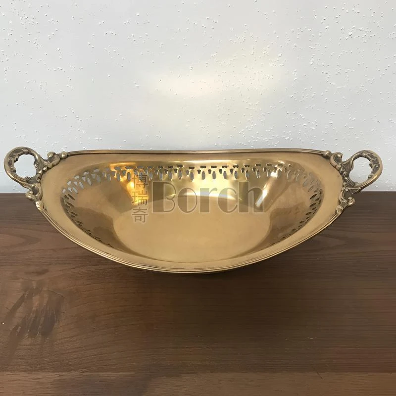 BORCH/博瑞奇中古黄铜锻铜盘摆件桌面摆件（08128）