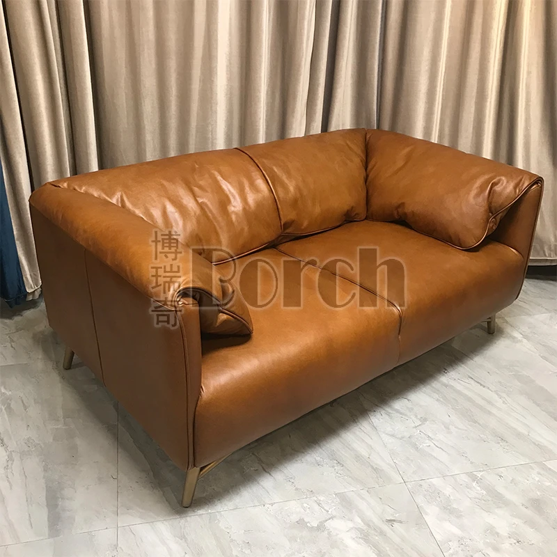 BORCH/博瑞奇意式复古头层牛皮真皮大象耳朵二人位沙发（08233）