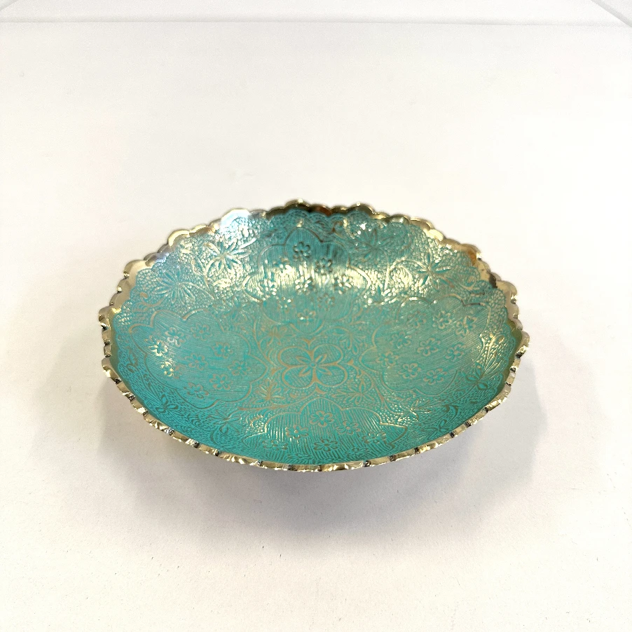 BORCH/博瑞奇中古黄铜铜盘桌面装饰摆件（06418）