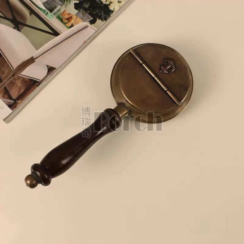 BORCH/博瑞奇 07337 带把手铜烟灰缸 摆件长18宽8高5cm