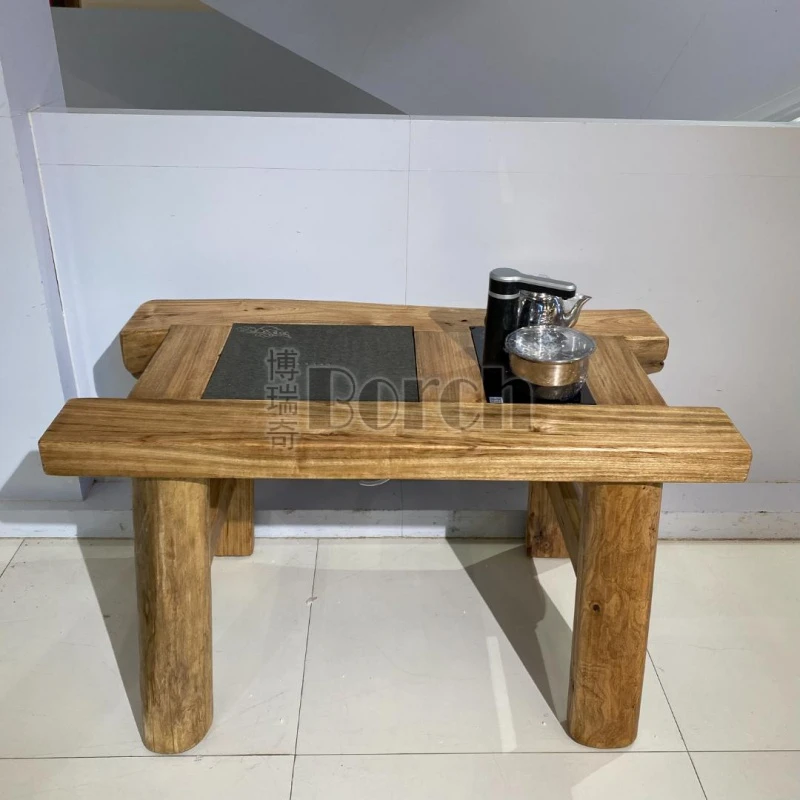 BORCH/博瑞奇香樟木茶台长方形茶桌家用实木烧水茶台（05880）
