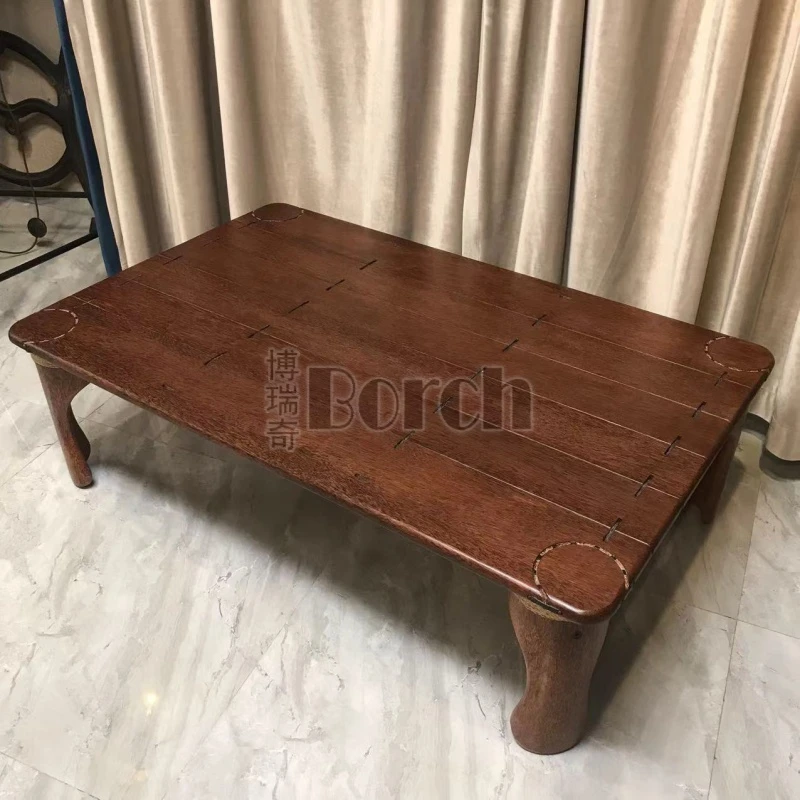 BORCH/博瑞奇部落风棕榈木茶几高奢现代长茶几方几（07819）