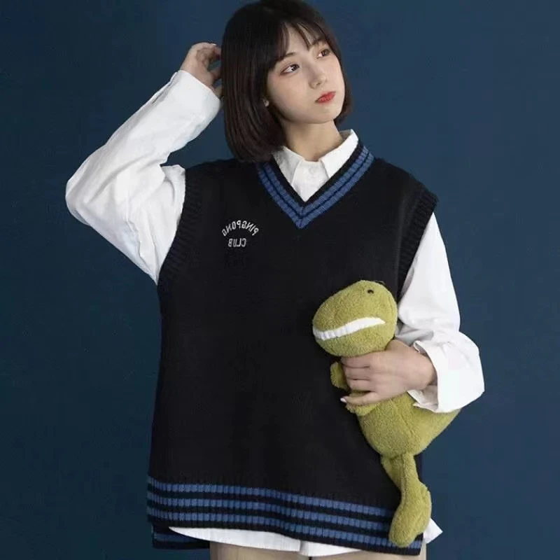 123 时尚宽松休闲ins针织韩版马甲（K08）