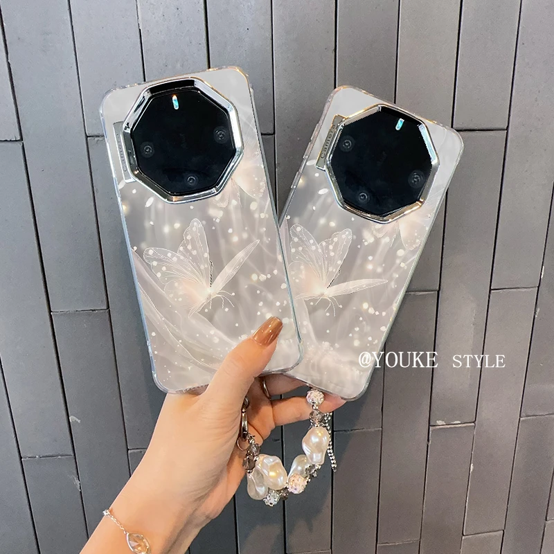 适用华为mate60rs非凡大师手机壳超仙女款透纱蝴蝶全包防摔新款潮