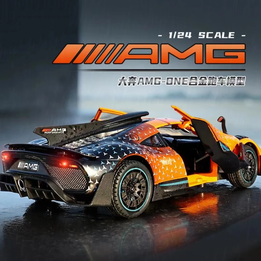 1:24奔驰AMG-ONE满天星跑车模型声光回力仿真合金车摆件小汽车男