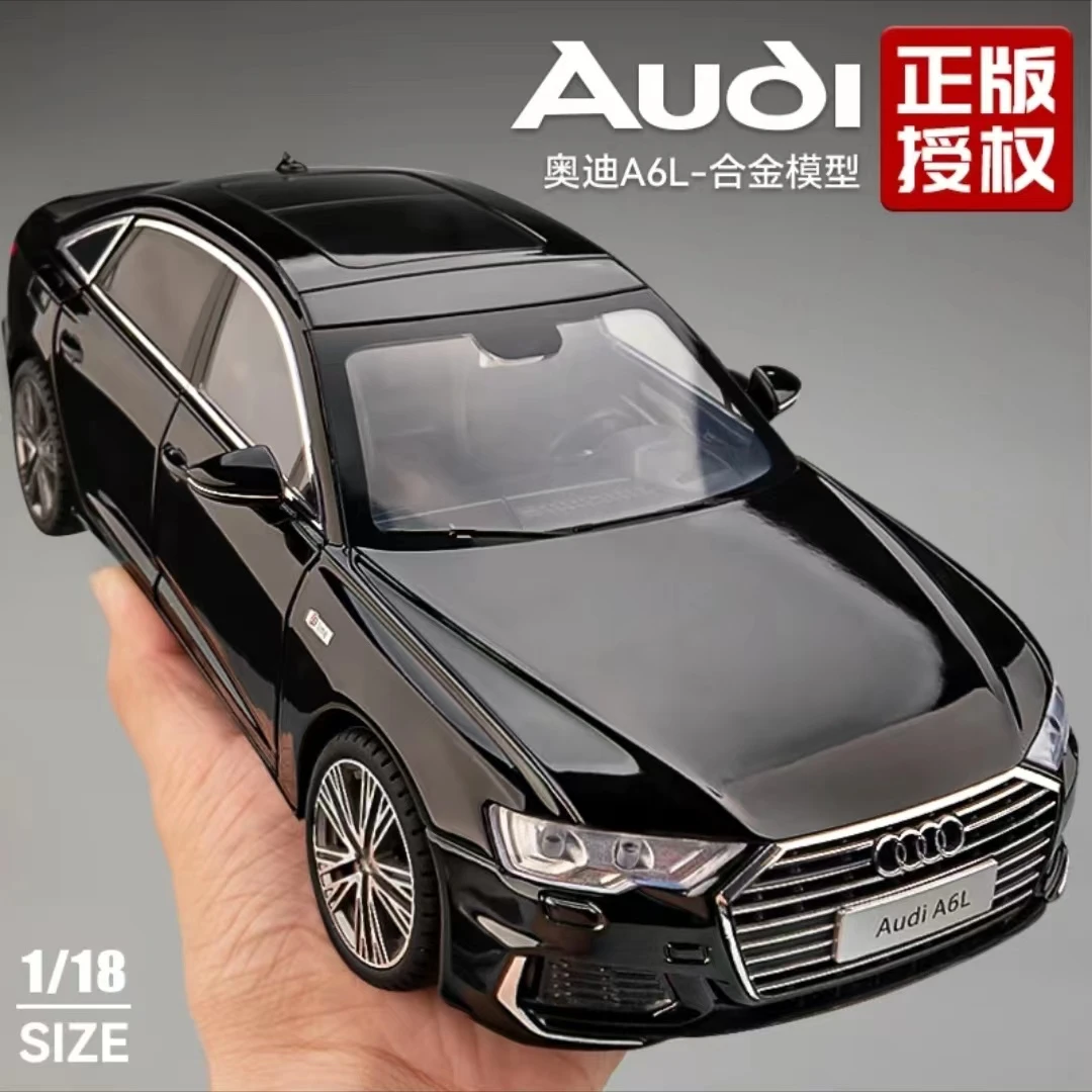 正版授权1比18奥迪A6L合金汽车模型全景天窗声光音效仿真小汽车男
