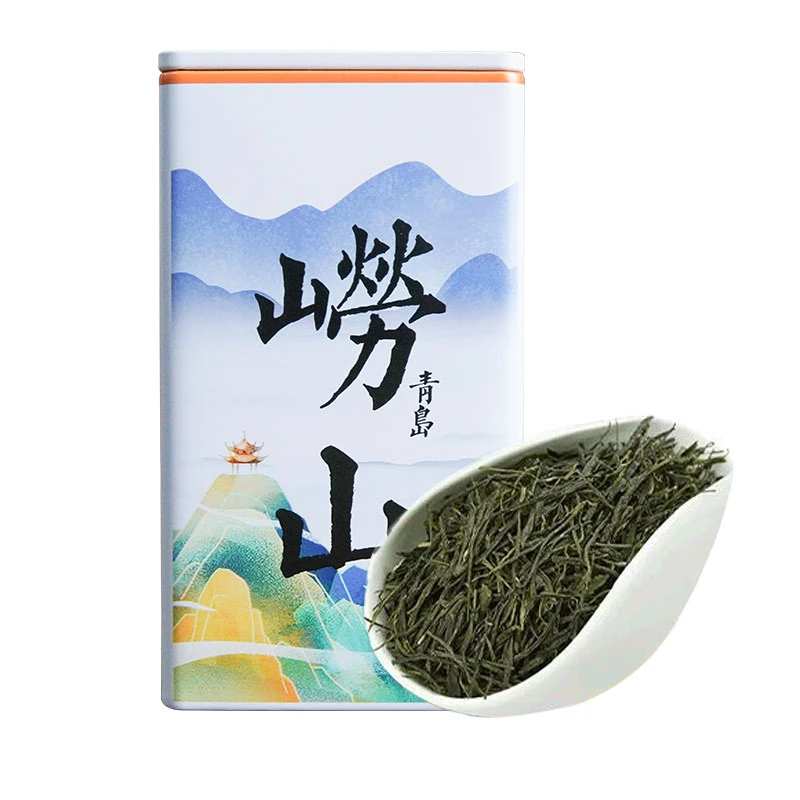 崂茗龙须茶崂山绿茶新茶浓香型茶叶罐装