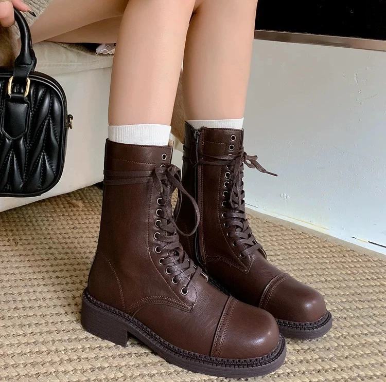 加大加肥9953马丁靴英伦风做旧厚底骑士靴（以主播手里实物为主）