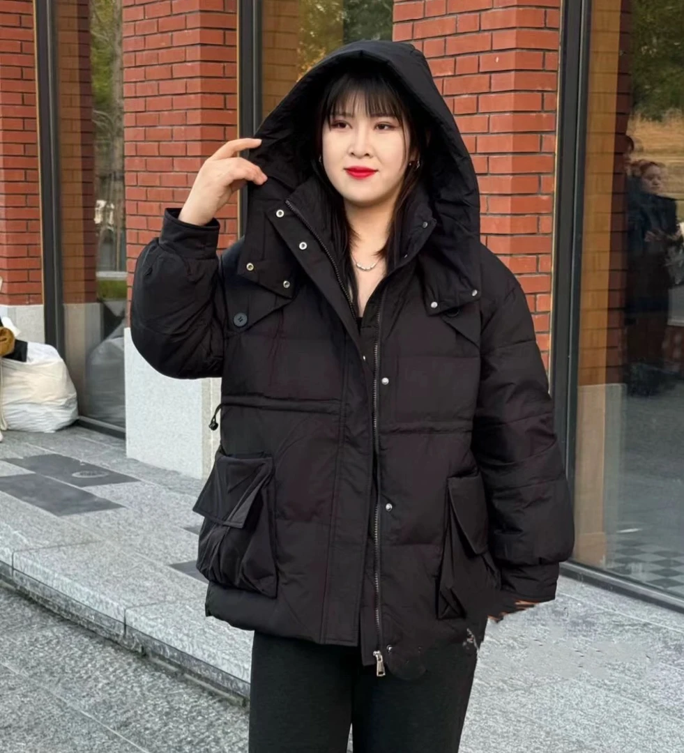 （收）冬新款大码羽绒服88139女保暖时尚连帽百搭简约外套经典加厚