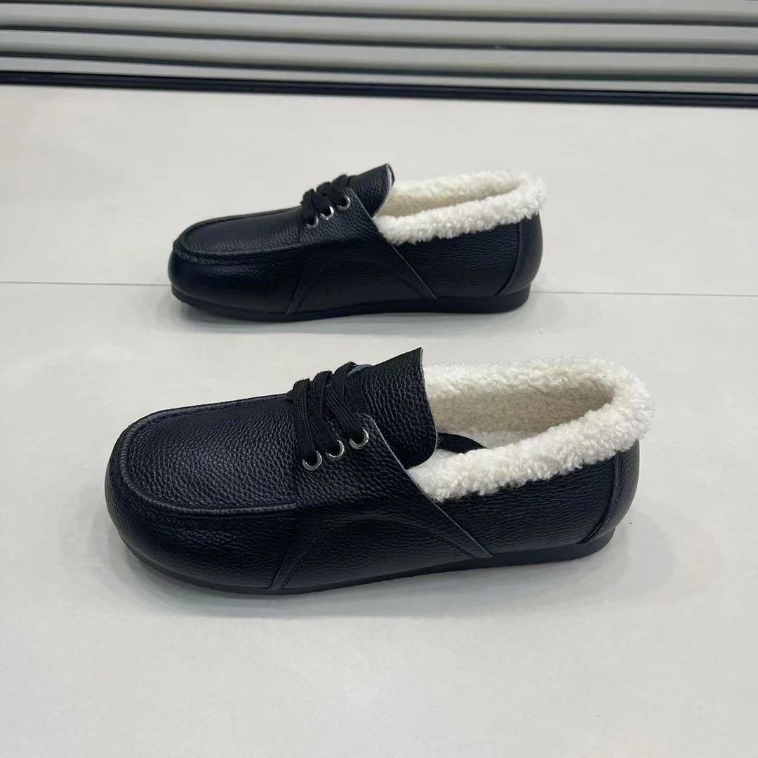 男鞋2024新款英伦风皮面豆豆鞋男士休闲加棉鞋子男款开车鞋男潮鞋