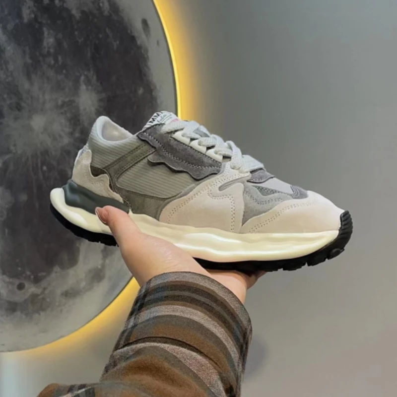 2023冬季新款男士棉鞋运动休闲鞋加绒复古老爹鞋潮流网红华夫鞋男