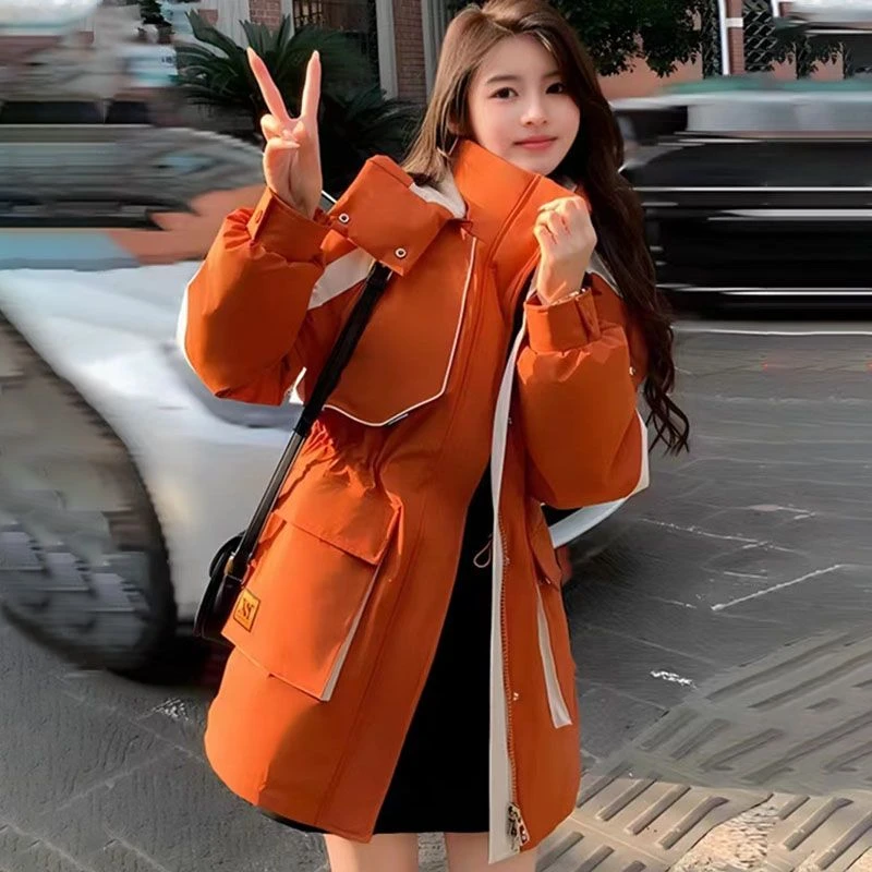 2024冬季新款冲锋衣棉服女小个子收腰时尚高级感派克服保暖外套