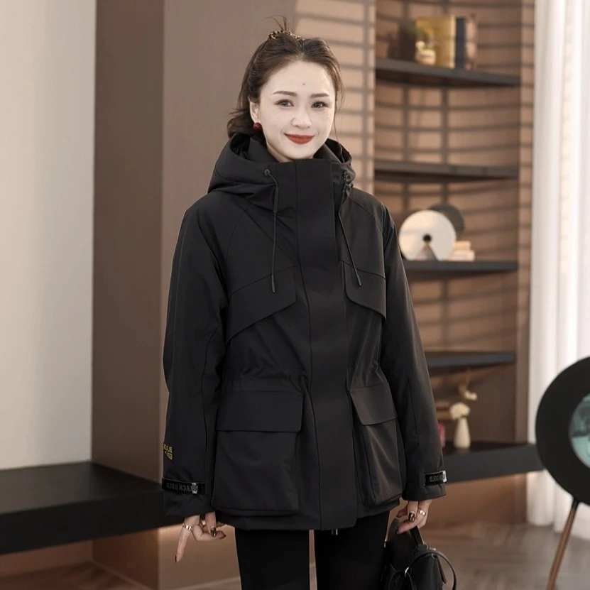 2024秋冬新款黑金系列棉服收腰户外派克服棉服