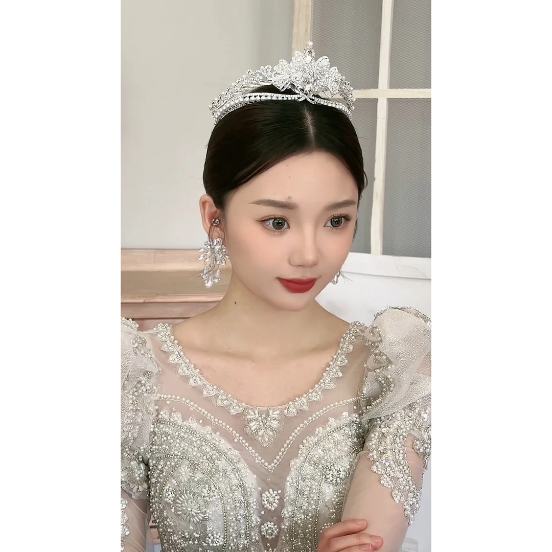 合金婚庆饰品 新娘饰品蝴蝶造型皇冠A048 （无耳饰）