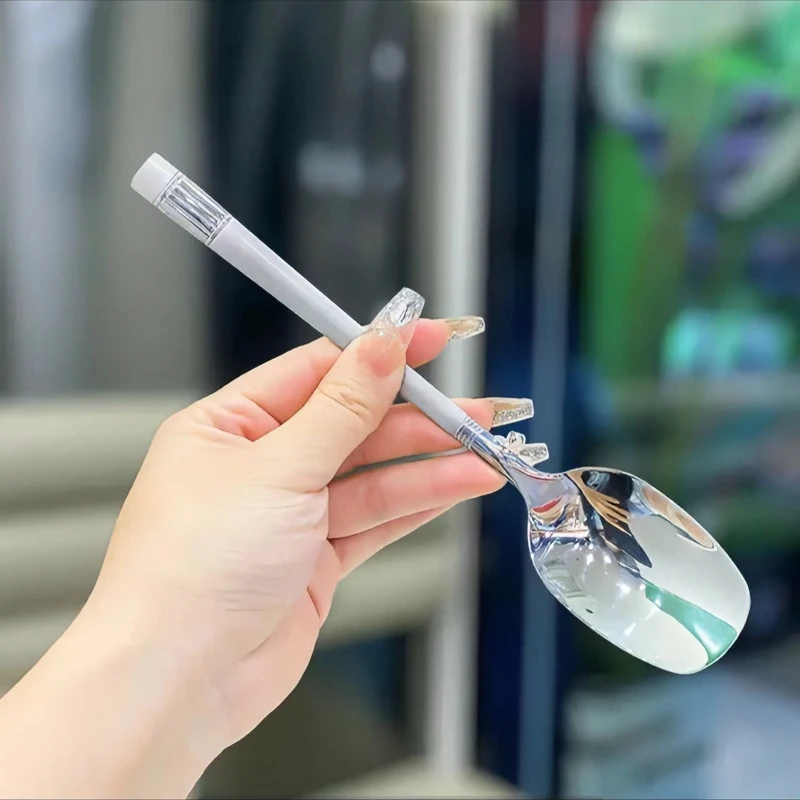 【加厚款3支装】高颜值不锈钢家用长柄汤勺喂饭勺调羹勺网红西瓜勺