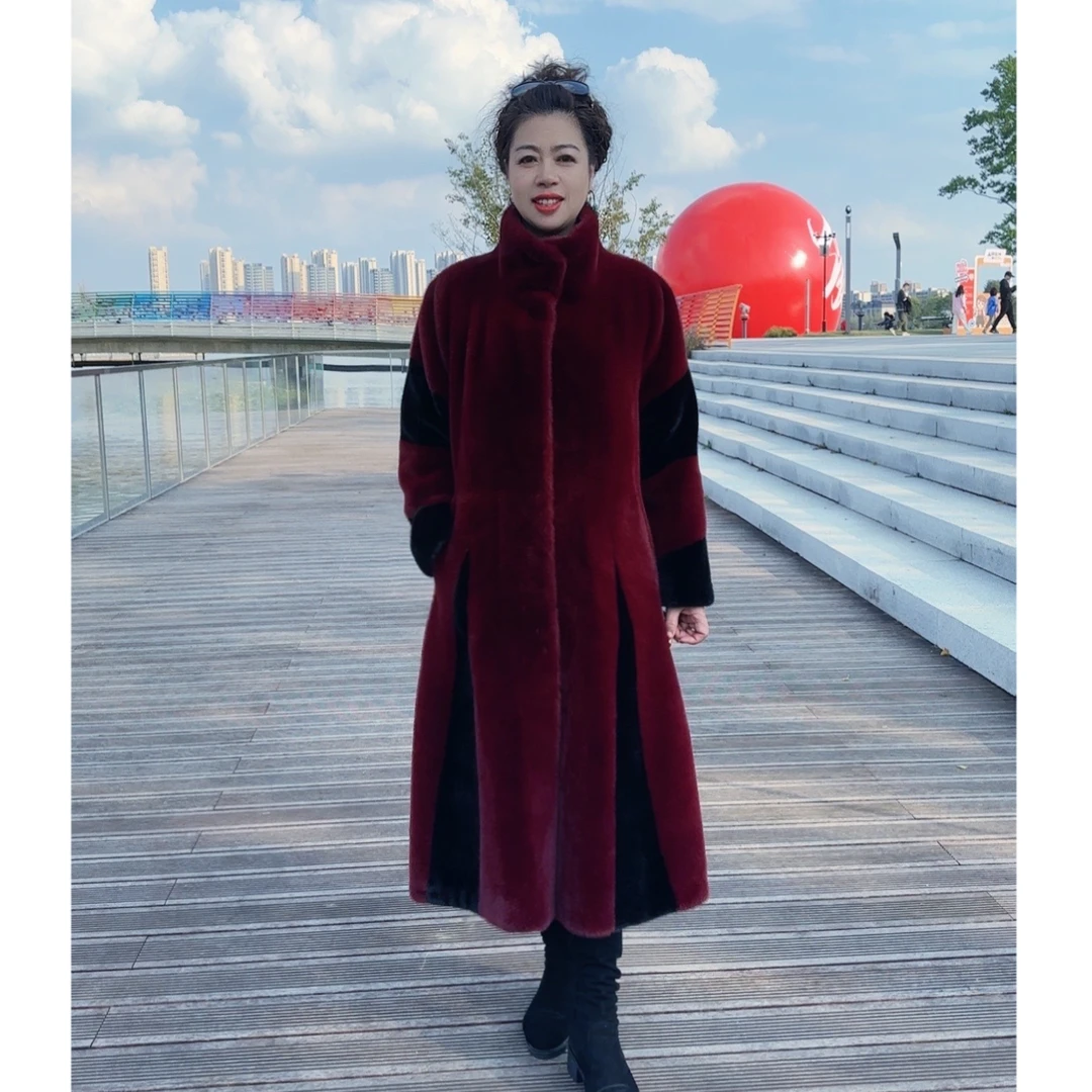 莲姐甄选丨女王气场  高端连帽一体大码显瘦女士气质外套8615