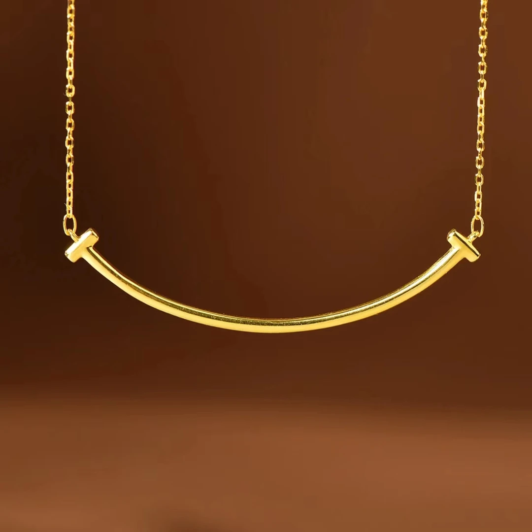 链子足银 微笑项链简约时尚款项链