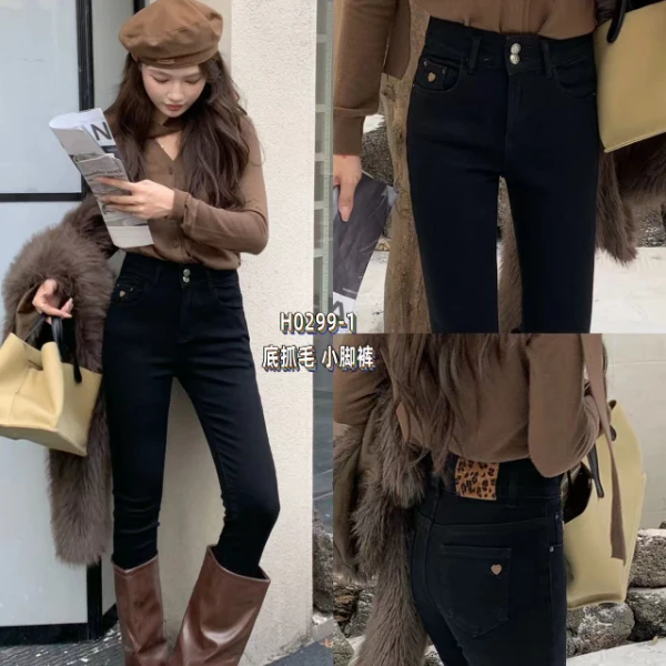 (小纪服饰专属)--秋冬弹力百撘显瘦小脚牛仔裤