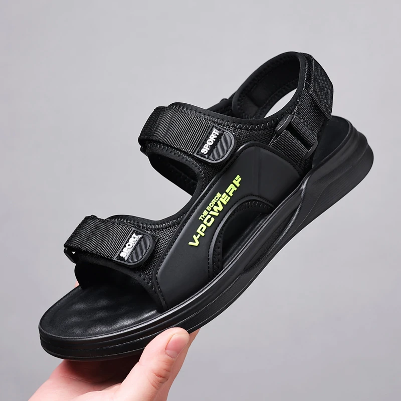 2025夏季新款沙滩鞋大码45加宽加肥46透气飞织凉鞋47大号青少年鞋