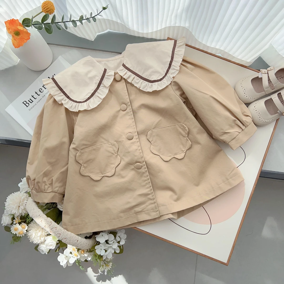 春秋韩版纯色韩版洋气风衣外套H-19263翻领衬衫H-19233