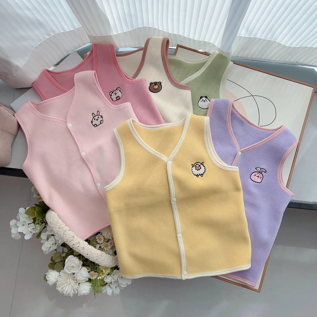 2023秋冬儿童背心宝宝休闲马甲外穿S-376016男女童保暖坎肩双面绒