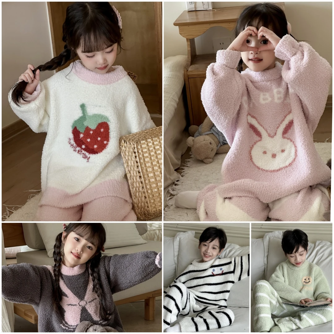 【火爆全网半边绒】冬季甜美卡通家居服套装S-376032保暖两件套