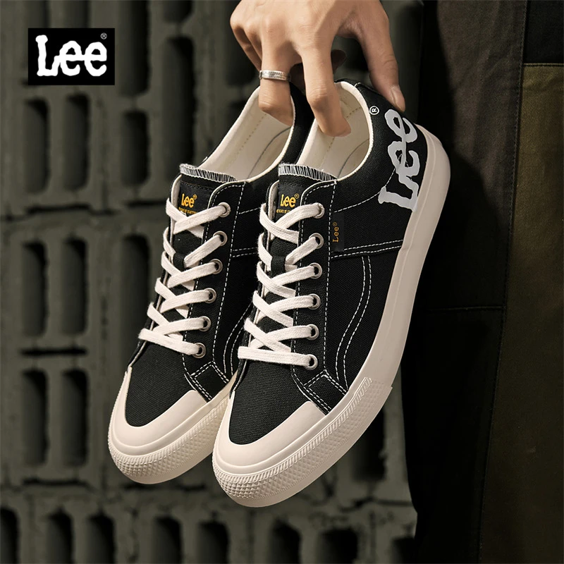 Lee帆布鞋男士秋季新款男鞋低帮休闲鞋透气板鞋潮流鞋子男款布鞋