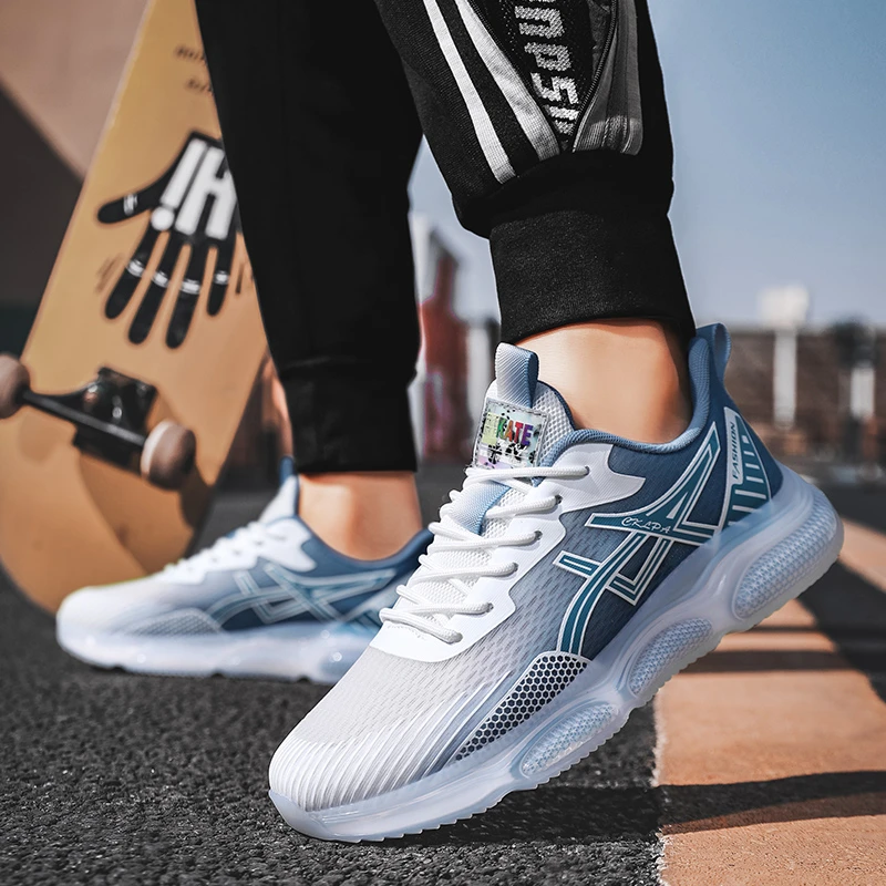 男鞋时尚春季新款休闲鞋男士潮流网面鞋青少年学生爆米花底运动鞋